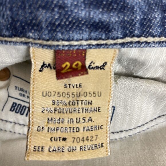 7 for All Mankind Distressed Rhinestone Detail Bootcut Jeans Women's Size 29 - Picture 10 of 11